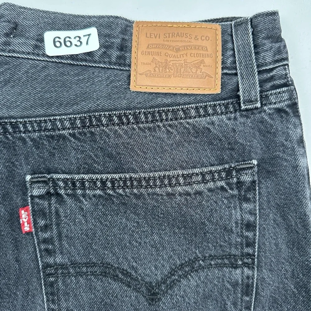 Levi's Premium Baggy Dad Jeans Women 30x30 Black 100% Cotton Big E Wide Leg